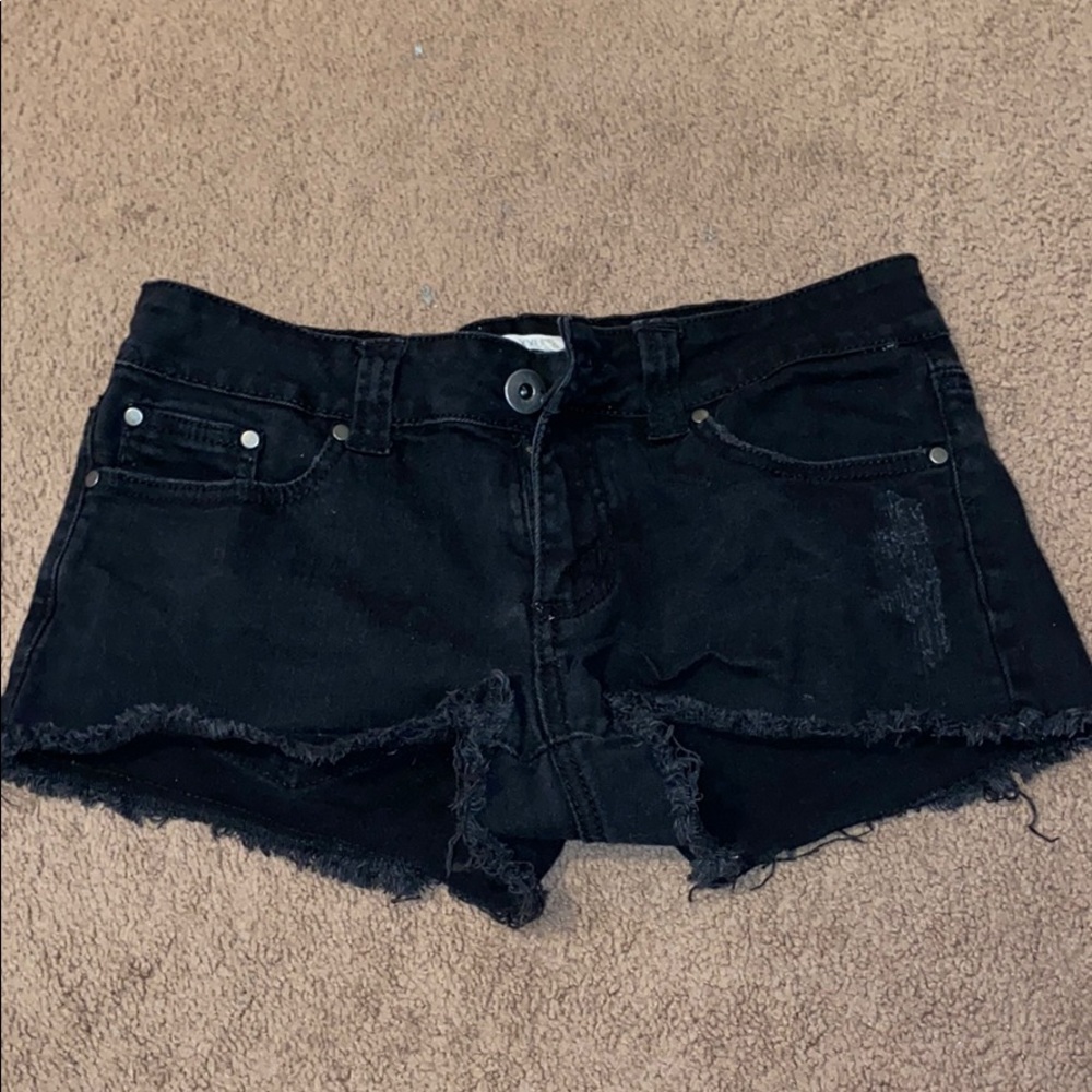 Low rise jean shorts